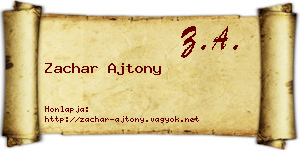 Zachar Ajtony névjegykártya